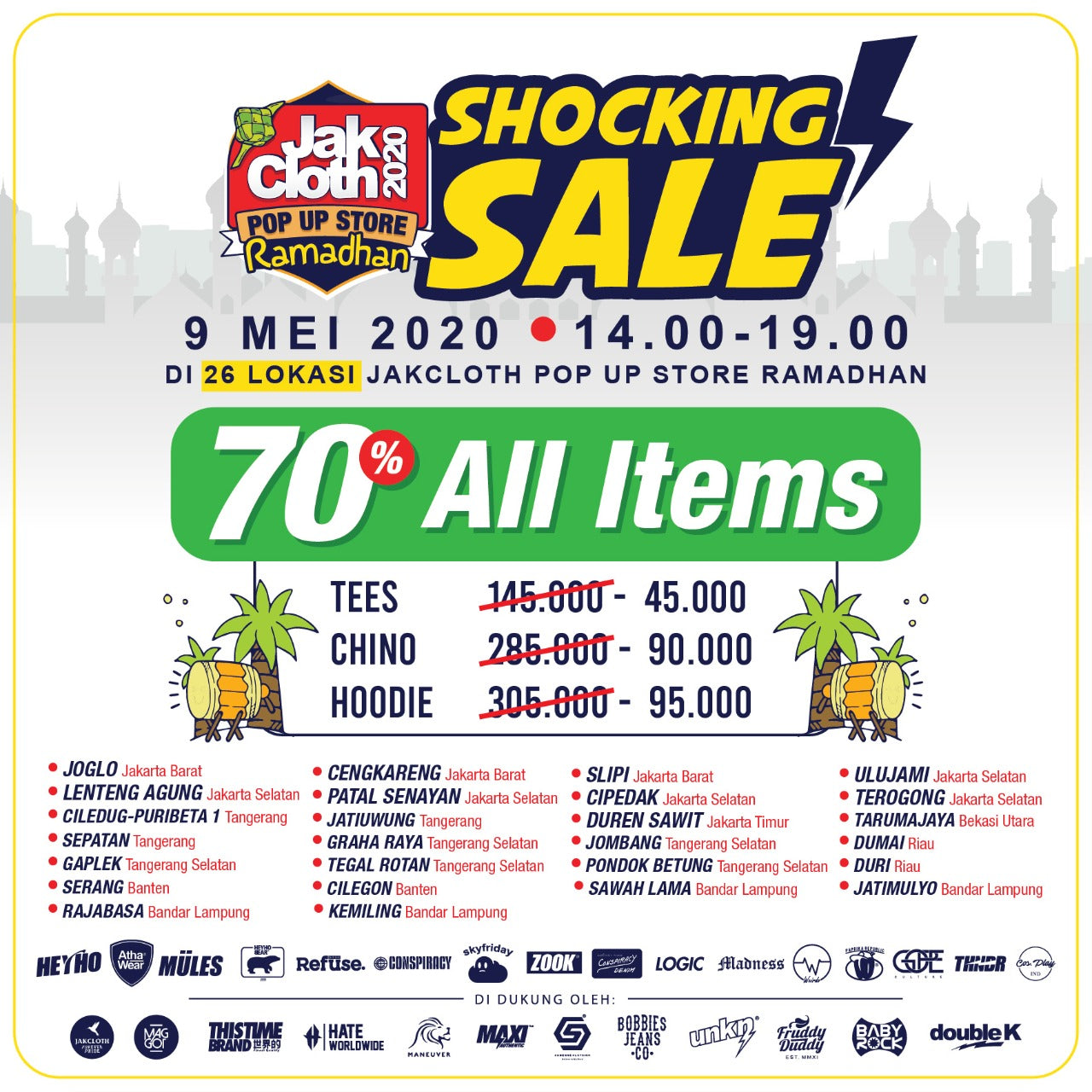 Jakcloth Pop Up Store Shocking Sale Up To 70%!!!