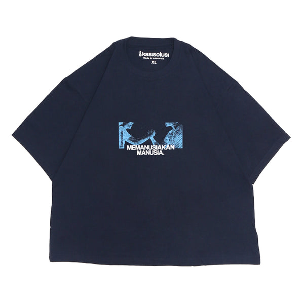 KASISOLUSI T-SHIRT MEMANUSIAKAN (NAVY)